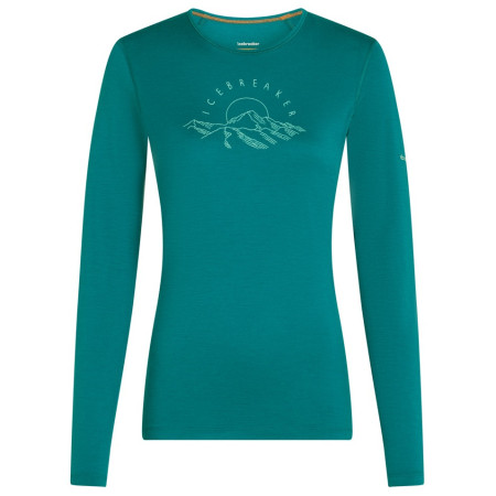 T-shirt fonctionnel femme Icebreaker Women Merino 200 Oasis LS Crewe Sunrise Summit turquoise Tidal Teal