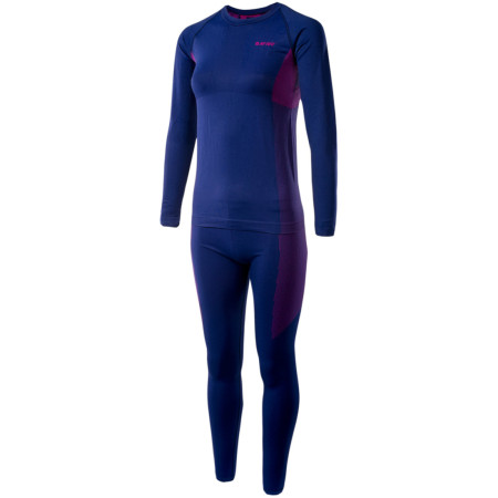 Sous-vêtements thermique femme Hi-Tec Lady Karti set bleu foncé BlueDepths/Sangria