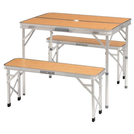 Ensemble table et bancs Easy Camp Marle brun
