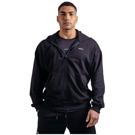 Sweatshirt fonctionnel homme Nebbia Zipper Hoodie with Embroidery Primal noir BLACK