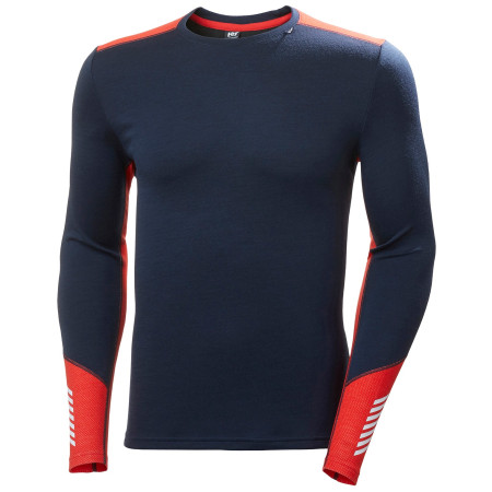 T-shirt fonctionnel homme Helly Hansen Lifa Merino Midweight Crew 2021 bleue / rouge Navy