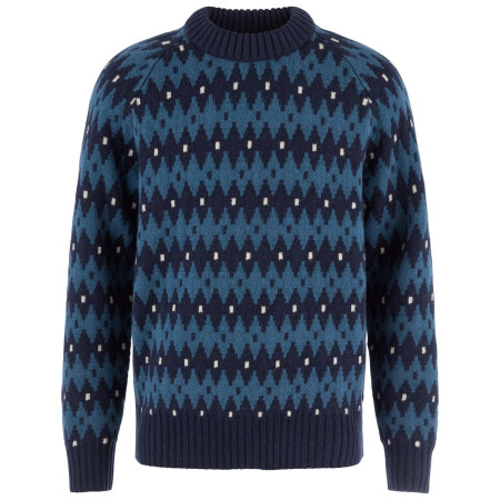 Chandail homme Fjällräven Övik Jacquard Knit M bleu Dark Navy-Indigo Blue
