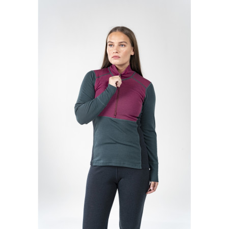 T-shirt fonctionnel femme Devold Lauparen Merino 190 Zip Neck Wmn