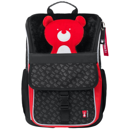 Sac à dos scolaire Baagl Zippy TERIBEAR noir / rouge