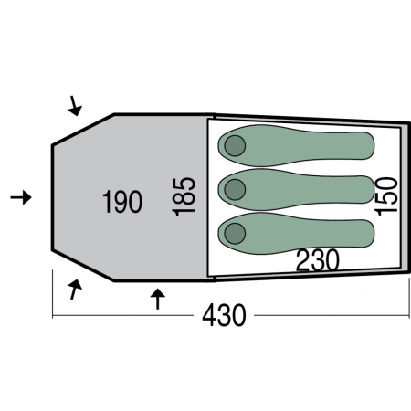 Tente de randonnée Pinguin Storm 3 Duralu