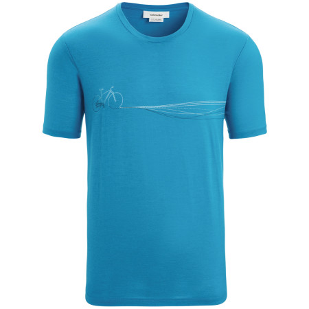 T-shirt fonctionnel homme Icebreaker Men Tech Lite II SS Tee Cadence Paths bleue Geo Blue