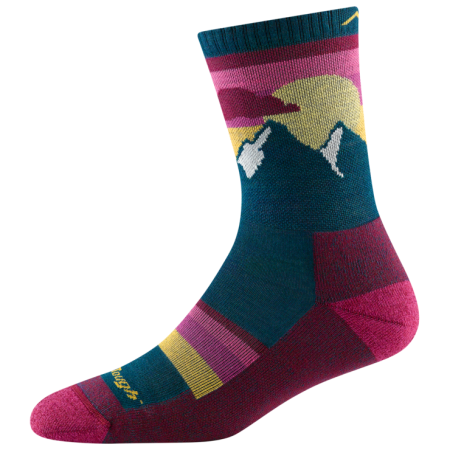 Chaussettes femme Darn Tough Sunset Ledge Micro Crew Lightweight With Cushion rose dark teal