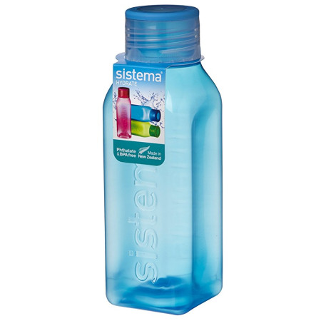 Bouteille Sistema Square 475ml bleue
