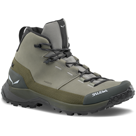 Chaussures randonnée homme Salewa Puez Leather Mid Ptx M kaki Shadow/Dark Olive