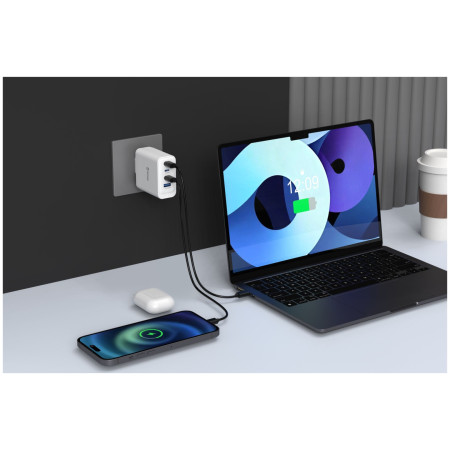 Adaptateur Swissten GaN 2X USB-C 100W + 1X USB-C 20W + 1X USB-A 30W