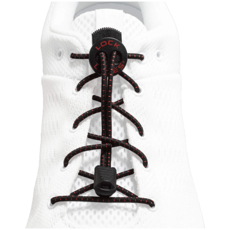 Lacets Lock Laces Original noir / rouge RK Pro Series