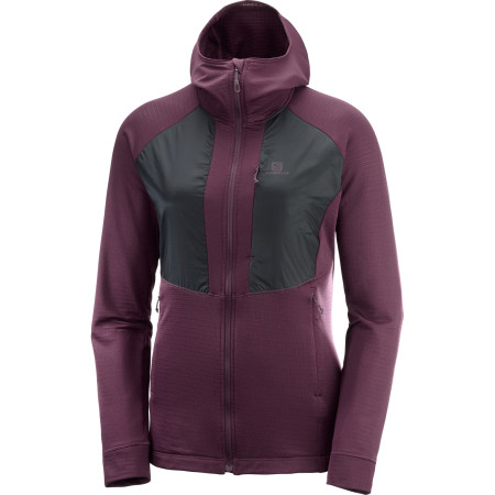 Sweat-shirt femme Salomon Grid Mid Fz W violet Winetasting