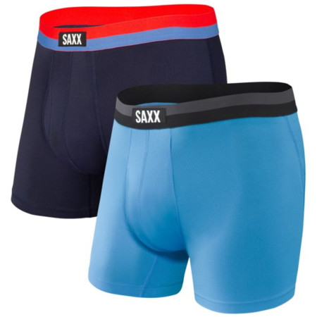 Caleçon homme Saxx Sport Mesh BB Fly 2Pk bleue Malibu/Navy