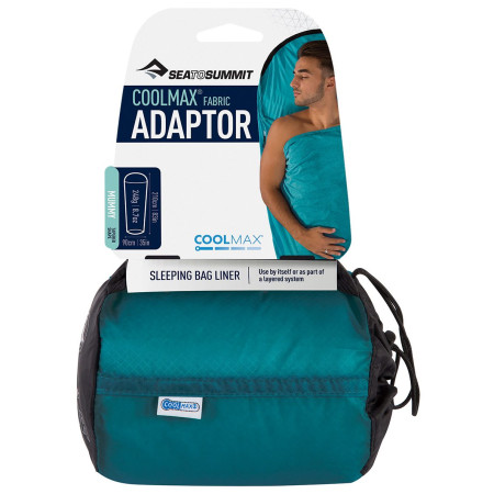 Doublure sac de couchage Sea to Summit Coolmax Adaptor bleue Aqua
