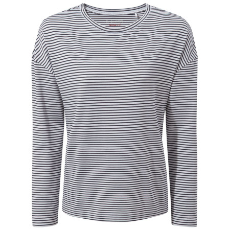 T-shirt femme Craghoppers NL Cora LS Top blanc / bleu BlueNavy Str