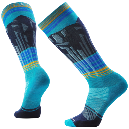 Chaussettes de ski Smartwool Ski Targeted Cushion Summit Shot OTC Socks bleu CAPRI