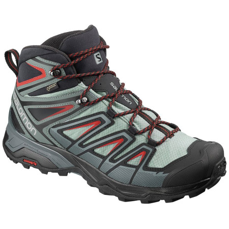 Chaussures homme Salomon X Ultra 3 Mid GTX Bossa Nova gris / rouge Lead/StormyWeather/BossaNova