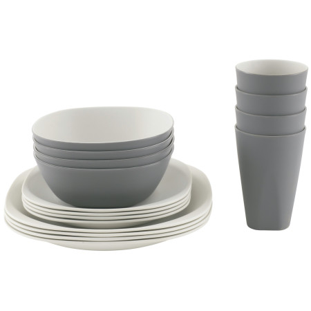 Set de vaisselle Outwell Gala 4 Person Dinner Set 2023 girs Grey & Sand