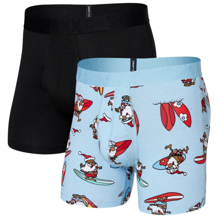 Caleçon Saxx Droptemp Cooling Cotton Bb Fly 2Pk bleue / noir surfs up/black