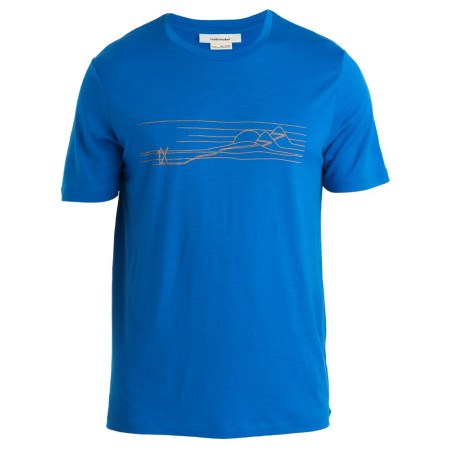 T-shirt homme Icebreaker M Tech Lite II SS Tee Ski Stripes bleue Lazurite