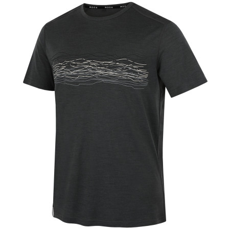 T-shirt homme MOOA Merino Lyolite Waves 150 Short noir black melange