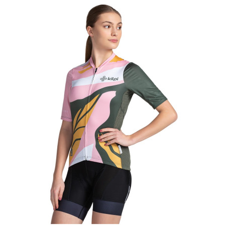 T-shirt vélo femme Kilpi Ritael rose / vert dark green