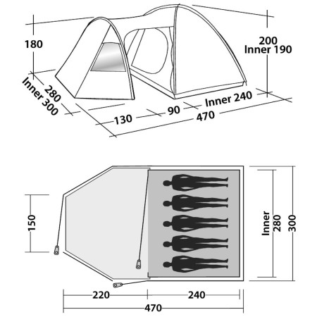 Tente familiale Easy Camp Eclipse 500