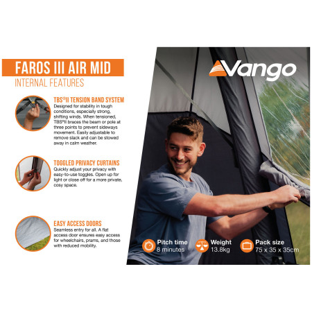 Tente caravane Vango Faros III Air Mid