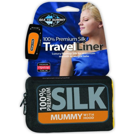 Doublure sac de couchage Sea to Summit Silk Liner Stretch Panel Mummy bleue PacificBlue