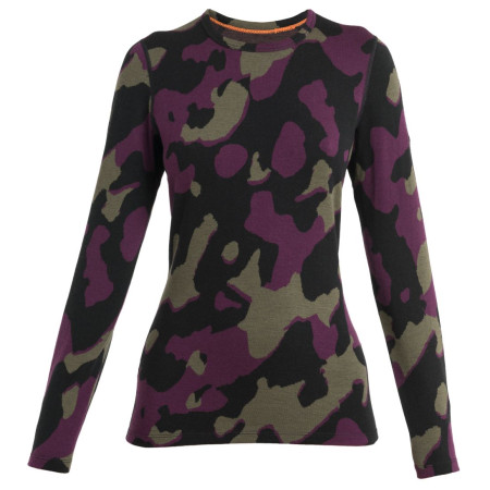 T-shirt fonctionnel femme Icebreaker W Mer 260 Vertex LS Crewe Natural Shades noir / brun Black/Loden/Nightshade/J