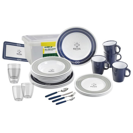 Set de vaisselle Brunner All Inclusive Nautical blanc / bleu