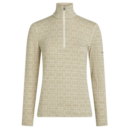 T-shirt fonctionnel femme Icebreaker Women M 260 Tech Vertex LS HZ AlpGeo beige / blanc Undyed/Cumin/J