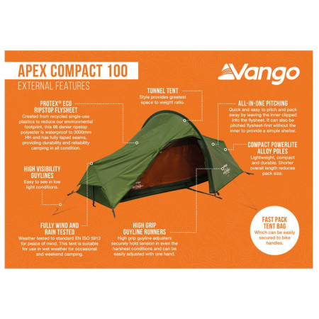 Tente de randonnée Vango Apex Compact 100