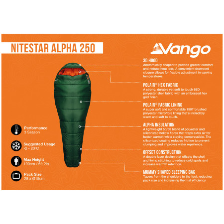 Sac de couchage Vango Nitestar Alpha 250
