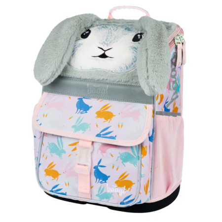 Sac à dos écolier Baagl Zippy gris / rose Bunny
