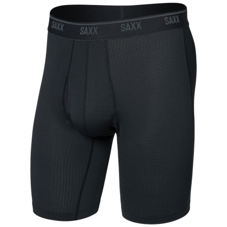 Caleçon homme Saxx Quest Quick-Dry Mesh Long Boxer Brf Fly noir black