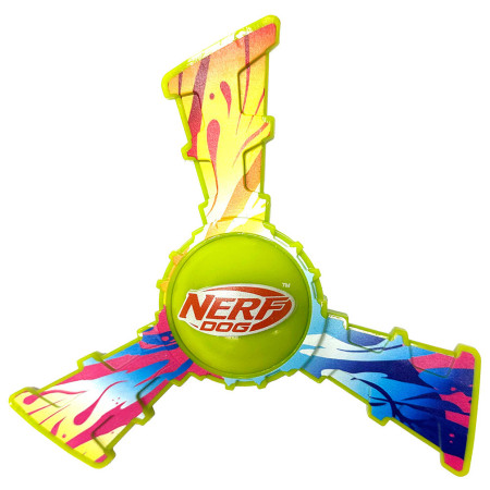 Jouet pour chien Nerf Dog Color Grip Tri Flyer 20 cm