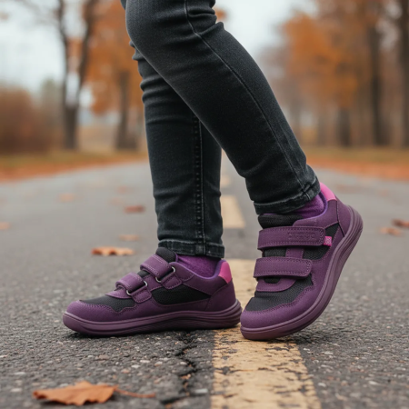 Chaussures barefoot toutes saisons pour enfant Bugga Safi Dark Purple