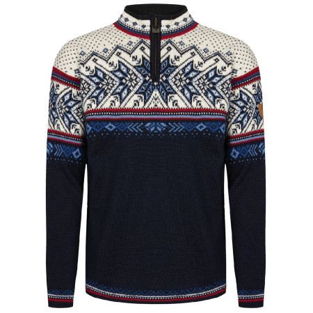 Chandail homme Dale of Norway Vail Masc Sweater bleu foncé Midnightnavy Redrose Offwhite