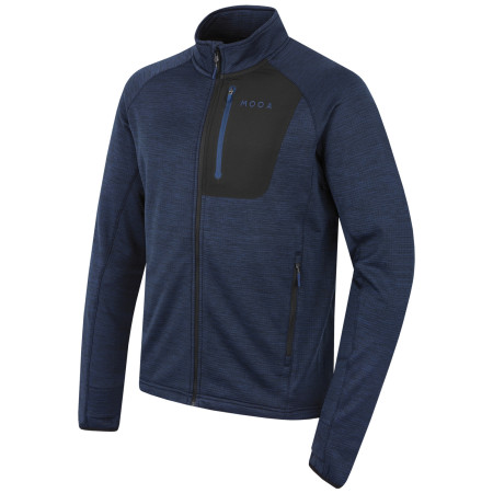 Sweat-shirt homme MOOA Nyore Grid 220 bleu foncé navy melange
