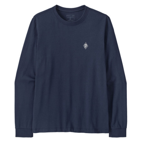 T-shirt homme Patagonia M's L/S MW Hut Tripper Skyline T-Shirt bleu New Navy