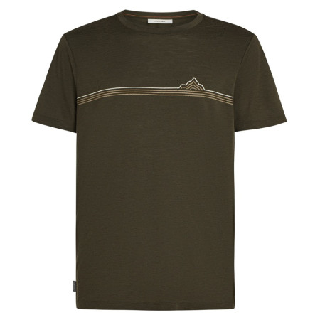 T-shirt homme Icebreaker Men Merino 150 Tech Lite SS Tee Range Stripes brun foncé DK Loden