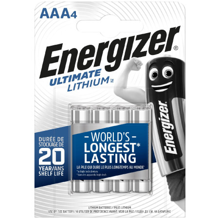 Pile Energizer Ultimate lithium AAA/4 argenté