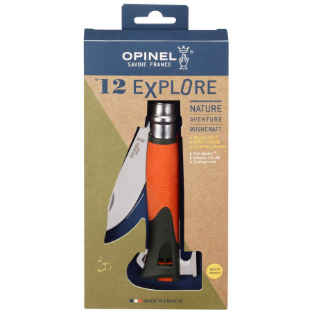 Couteau Opinel VRI N°12 Inox Explore s odstraňovačem klíšťat