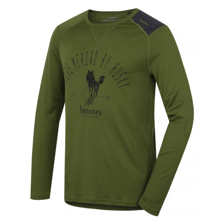 T-shirt fonctionnel homme Husky Merino 100 dl. rukáv Sheep green Green