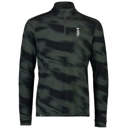 T-shirt fonctionnel homme Mons Royale Cascade Merino Flex 200 1/4 Zip Rosin Motion noir / gris RosinMotion
