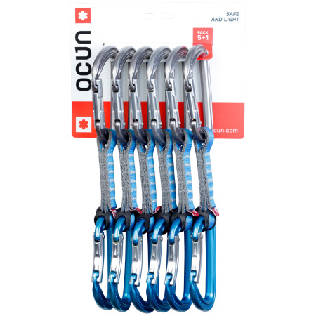 Dégaines Ocún Falcon QD Pad 16 - pack 5+1 bleue