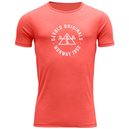 T-shirt homme Devold Original Man Tee corail Cayenne