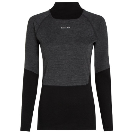 T-shirt fonctionnel femme Icebreaker Women Mer 200 Oasis+ LS High Neck noir / gris Blk/Jtht/Und/Cb