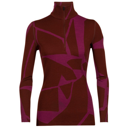 Veste polaire fonctionnelle femme Icebreaker 250 Vertex LS Half Zip Fractured Landscapes rouge espresso/cherry/j